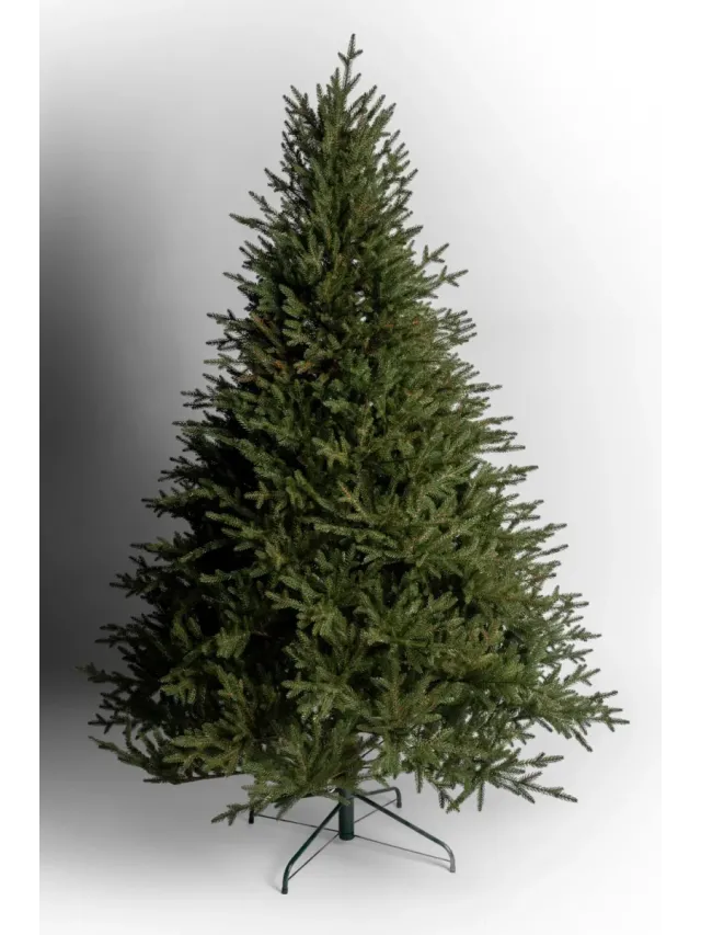 Brad artificial Natural Green 200 cm QC371, 850 Ramuri 2D + 3D PE, Circumferinta Bazei 283 cm